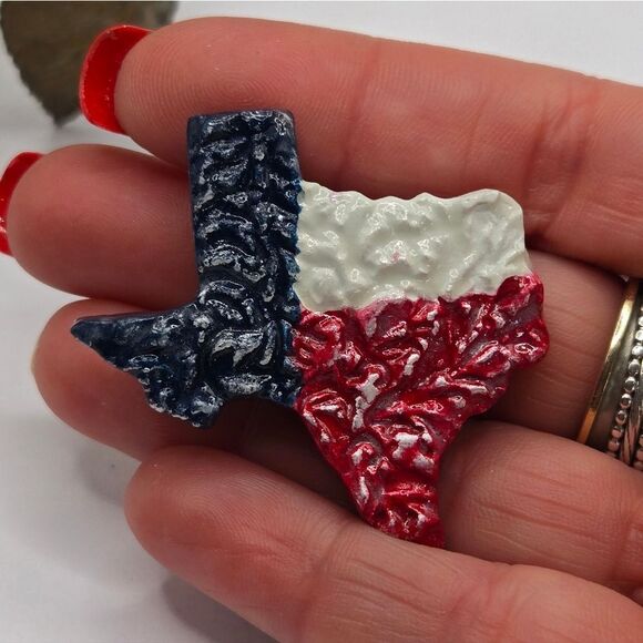 "5/$25" Handmade Red White And Blue State Of Texas Flag Mini Fridge Magnet - Picture 4 of 4